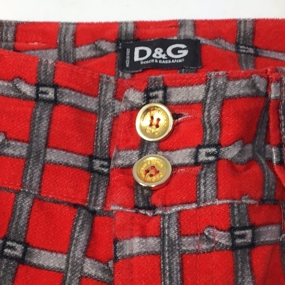 Dolce & Gabbana Vintage Red Velvet Patterned Pants Size 28. - Picture 4 of 16